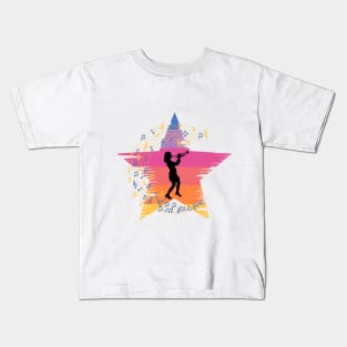 girl playing the trumpet Kids T-Shirt